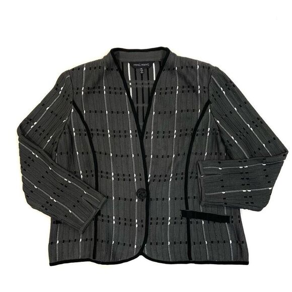 MING WANG Sweater Blazer (Sz Petite Large) - Picture 1 of 10
